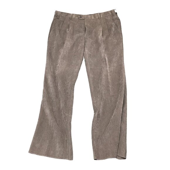 Jos A Bank Pants Men 42S Brown Corduroy Joseph Pleat‎  Classic Unhemmed NWT - Picture 1 of 12